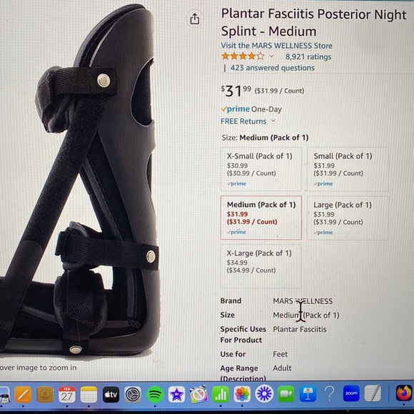 Plantar Fasciitis Night Boot, size M - Picture 8 of 12